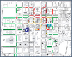 Map of downtown Tallahassee Parking opens into a new window.